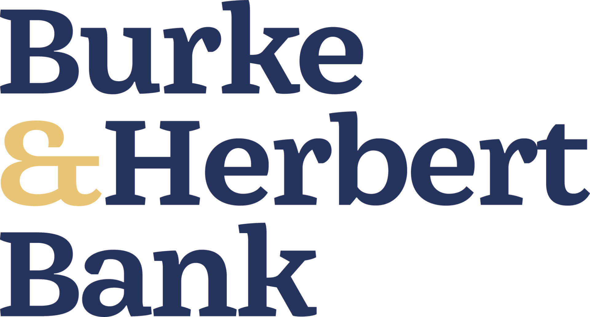 Burke & Herbert Bank logo in blue and gold