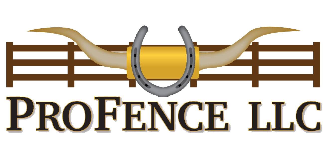 Logo_Transparent ProFence LLC logo with longhorn and horseshoe